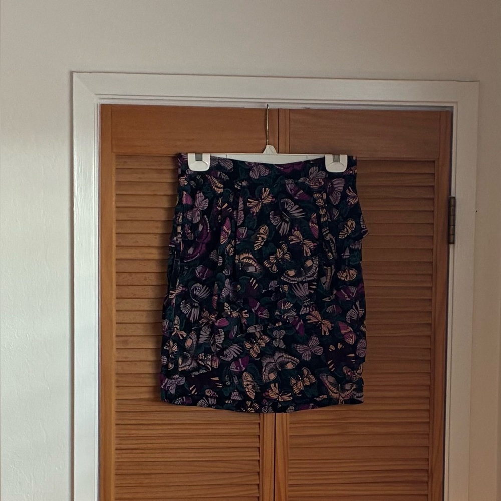 H&M Black Mini Skirt With Multicolor Butterflies